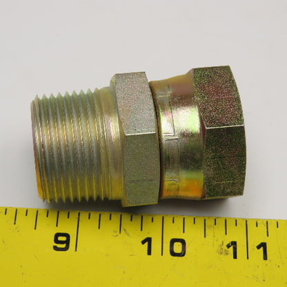 1" (-16) NPSM Female Swivel x 1" NPSM Male Straight Hydraulic Adaptor