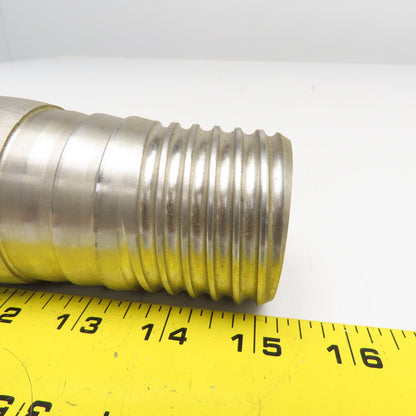 2" NPT x 2" Spiral Wound Composite Hose Barb Stainless Steel 5-1/2" OAL