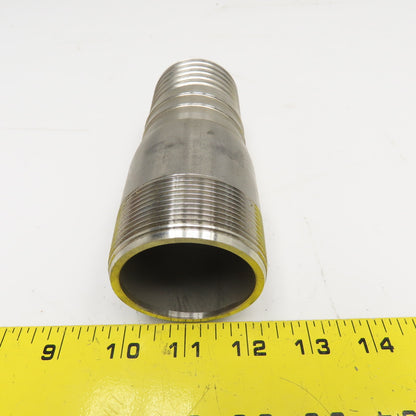 2" NPT x 2" Spiral Wound Composite Hose Barb Stainless Steel 5-1/2" OAL