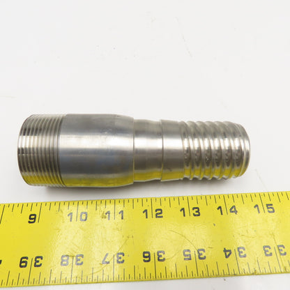 1-1/2" NPT x 1-1/2" Spiral Wound Composite Hose Barb Stainless Steel 5-1/2" OAL
