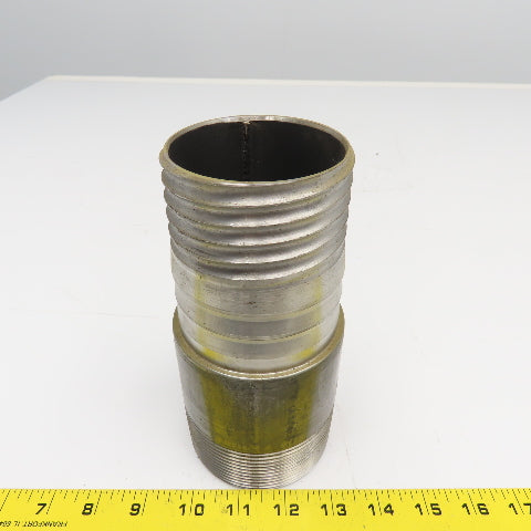 3" NPT x 3" Spiral Wound Composite Hose Barb Carbon Steel 7-1/4" OAL