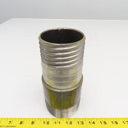 3" NPT x 3" Spiral Wound Composite Hose Barb Carbon Steel 7-1/4" OAL