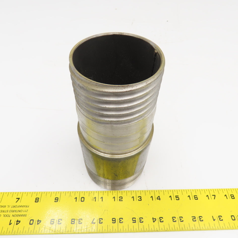 3" NPT x 3" Spiral Wound Composite Hose Barb Carbon Steel 7-1/4" OAL