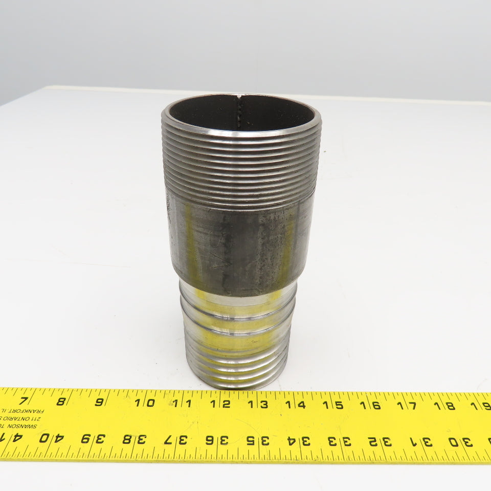 3" NPT x 3" Spiral Wound Composite Hose Barb Carbon Steel 7-1/4" OAL