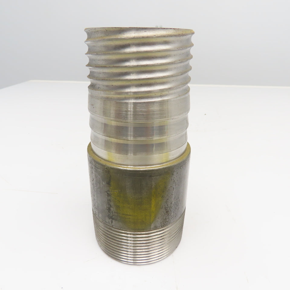 3" NPT x 3" Spiral Wound Composite Hose Barb Carbon Steel 7-1/4" OAL