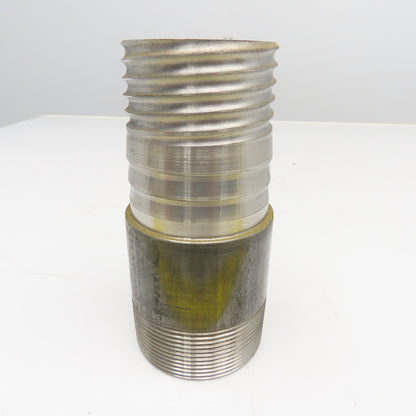 3" NPT x 3" Spiral Wound Composite Hose Barb Carbon Steel 7-1/4" OAL