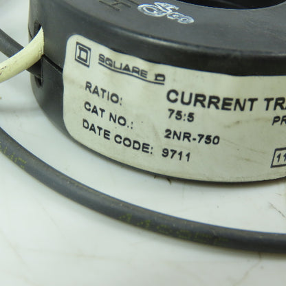 Square D 2NR-750 Current Transformer 75:5 1-1/8 600V