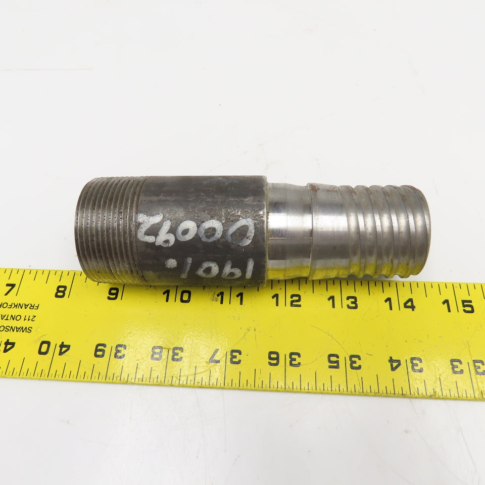 1-1/2" NPT x 1-1/2" Spiral Wound Composite Hose Barb Carbon Steel 5-1/2" OAL