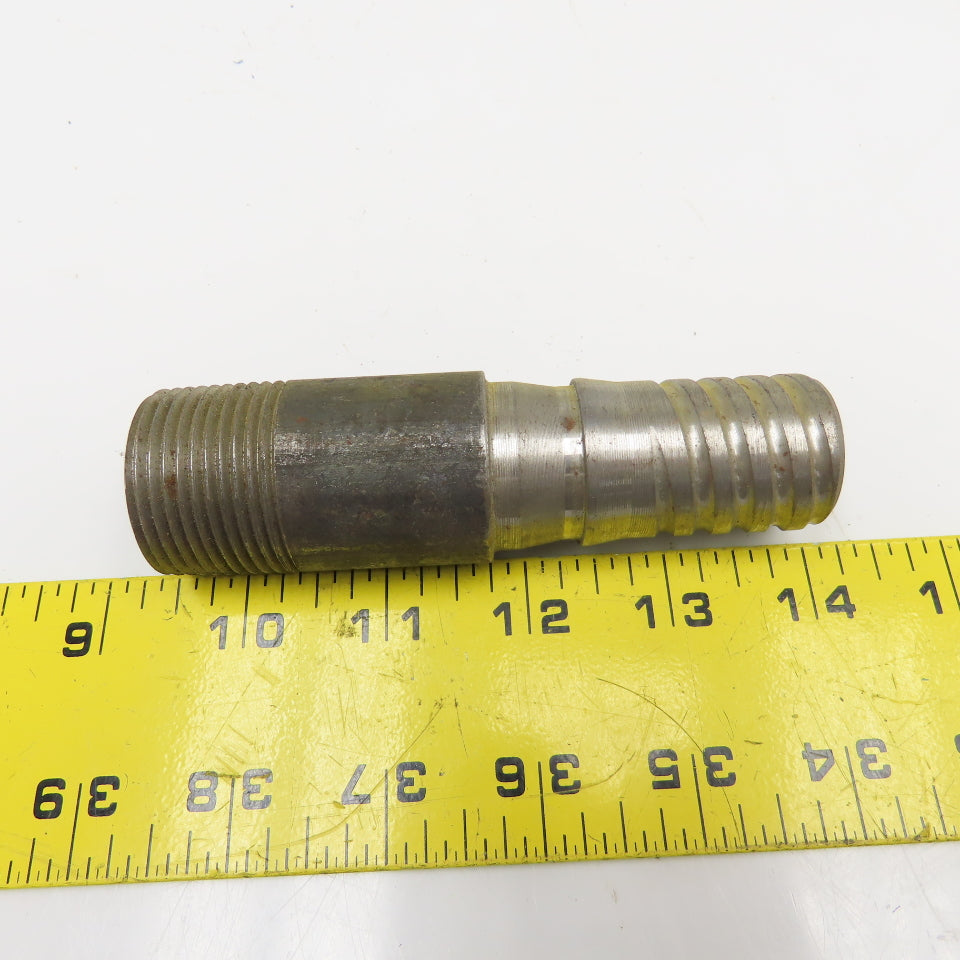 1" NPT x 1" Spiral Wound Composite Hose Barb Carbon Steel 4-1/2" OAL