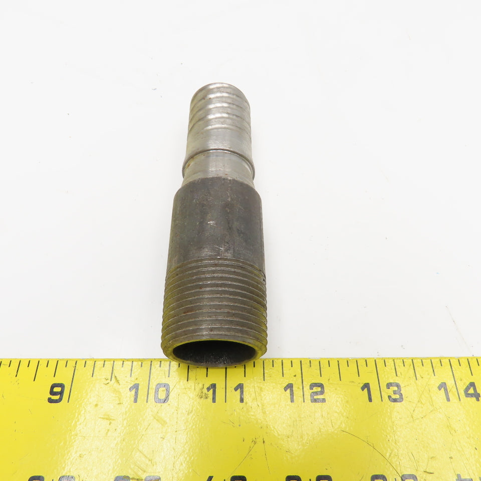 1" NPT x 1" Spiral Wound Composite Hose Barb Carbon Steel 4-1/2" OAL
