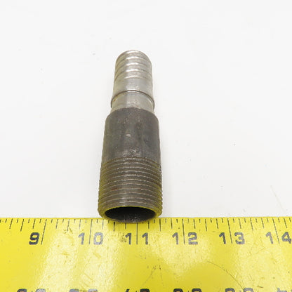 1" NPT x 1" Spiral Wound Composite Hose Barb Carbon Steel 4-1/2" OAL