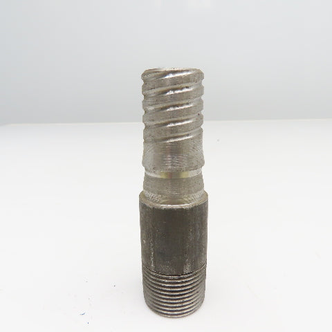1" NPT x 1" Spiral Wound Composite Hose Barb Carbon Steel 4-1/2" OAL