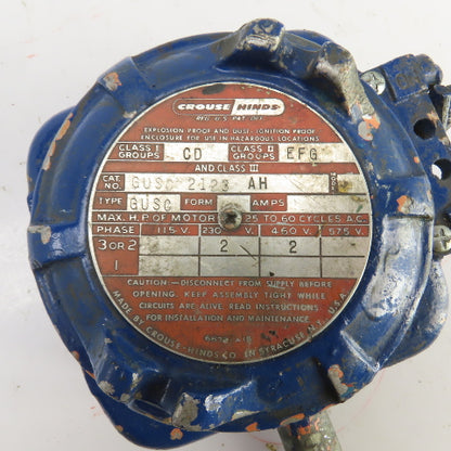 Crouse Hinds GUSC-2123-AH GUSC Explosion Proof 2-Position Snap Switch 230/460V