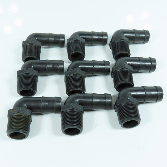 Banjo 1" x Hose Barb 90 Degree Elbow SCH80 Polypropylene Lot of 9