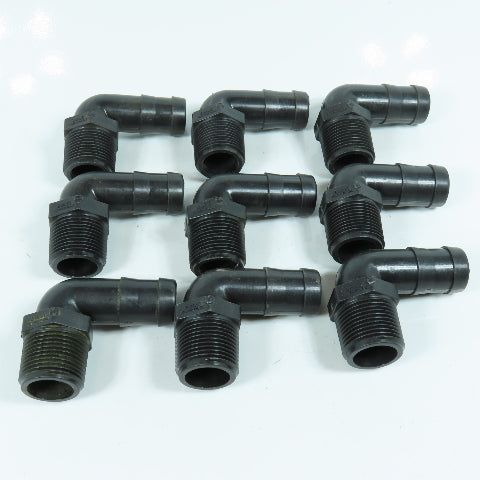 Banjo 1" x Hose Barb 90 Degree Elbow SCH80 Polypropylene Lot of 9