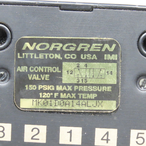 Norgren MK01D0A14ALJX 2 Way Pneumatic Valve Single Solenoid 110V Coil