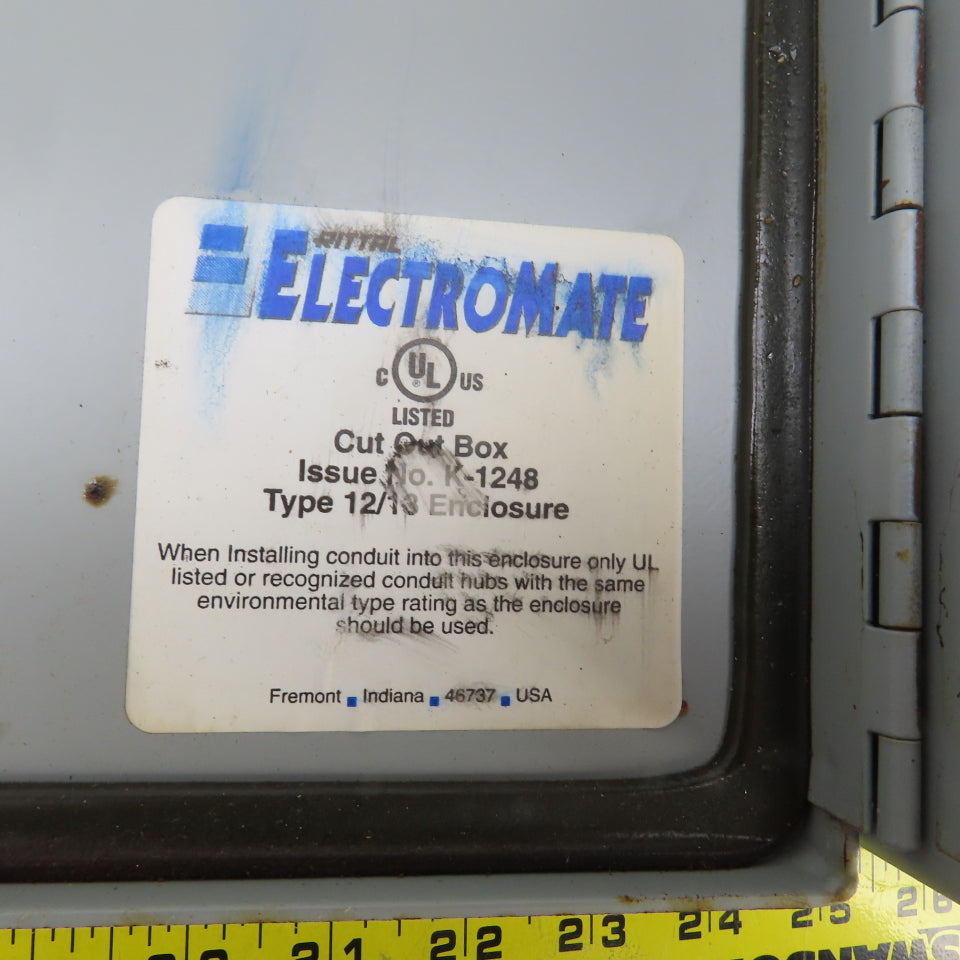 ElectroMate K-1248 8 x 6 x 3-1/2" Wall Mount Electrical Enclosure W/Backplate