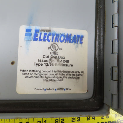 ElectroMate K-1248 8 x 6 x 3-1/2" Wall Mount Electrical Enclosure W/Backplate