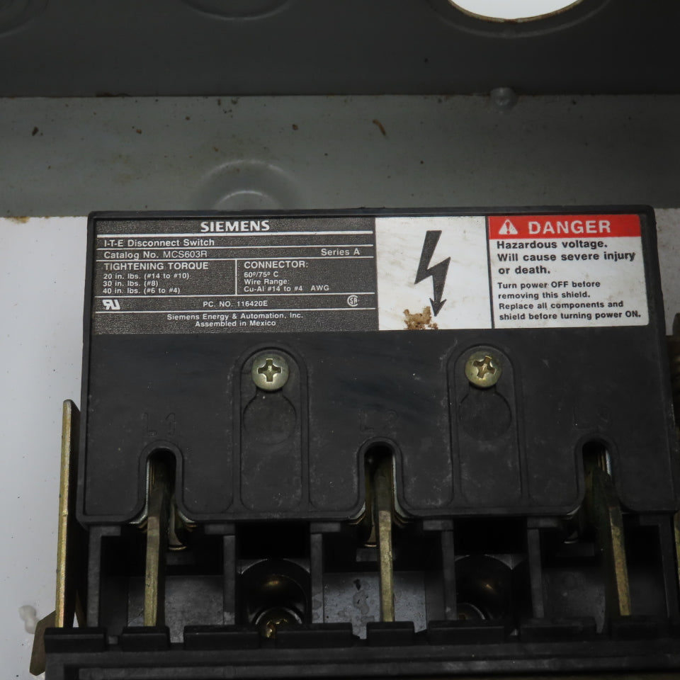Siemens SCFHE11120 Combination Motor Starter Controller 120V Coil 25HP 600V
