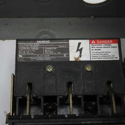 Siemens SCFHE11120 Combination Motor Starter Controller 120V Coil 25HP 600V