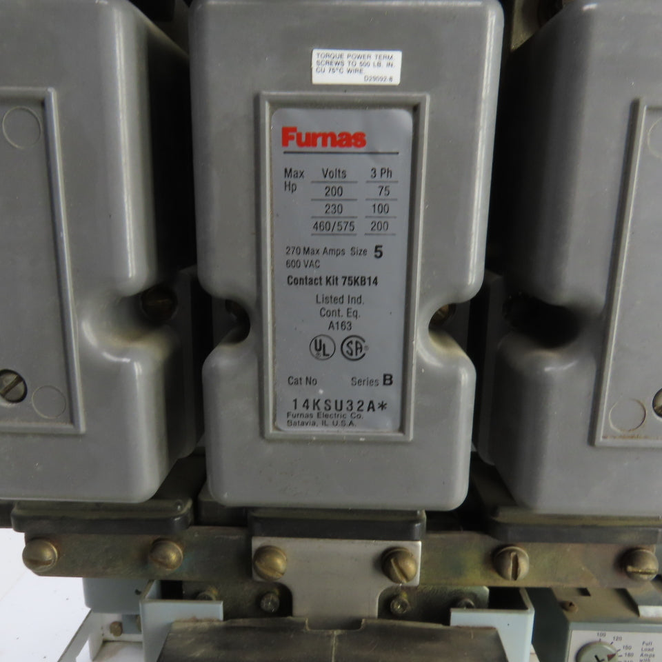 Furnas 125HP Motor Control Center Bucket 480V 3PH 14-3/4 Wx35-1/4H Missing Parts