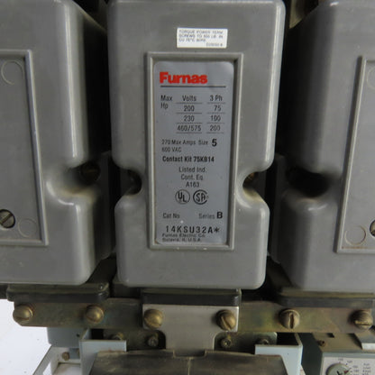 Furnas 125HP Motor Control Center Bucket 480V 3PH 14-3/4 Wx35-1/4H Missing Parts