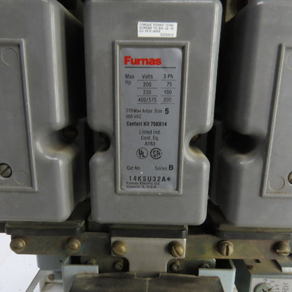 Furnas 125HP Motor Control Center Bucket 480V 3PH 14-3/4 Wx35-1/4H Missing Parts