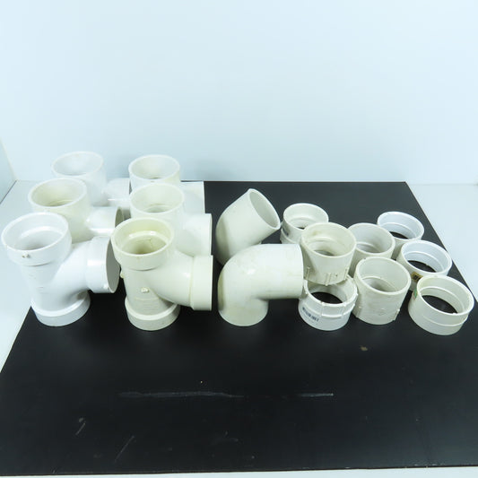 Misc. 2" Pipe Fittings Tee, Adapter, Elbow SCH 40 Lot of 17