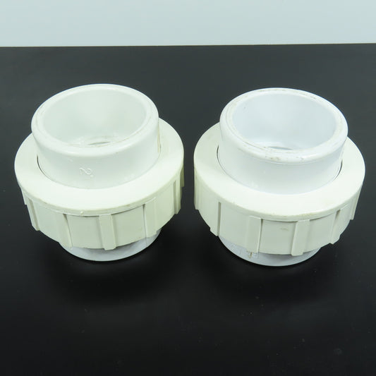 2" Slip x Slip Pipe Connector Union PVCI SCH 80 USA Lot of 2