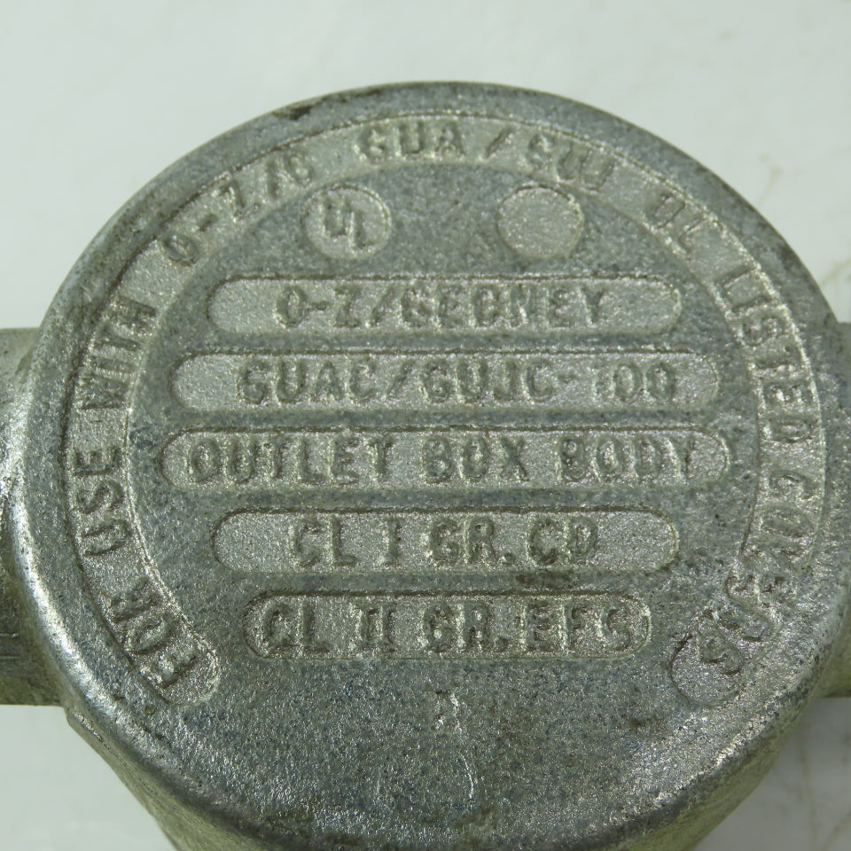 O-Z/GEDNEY GUJC-100 Feed Thru Conduit Outlet Box 1" W/Gasket & Cover Lot of 2
