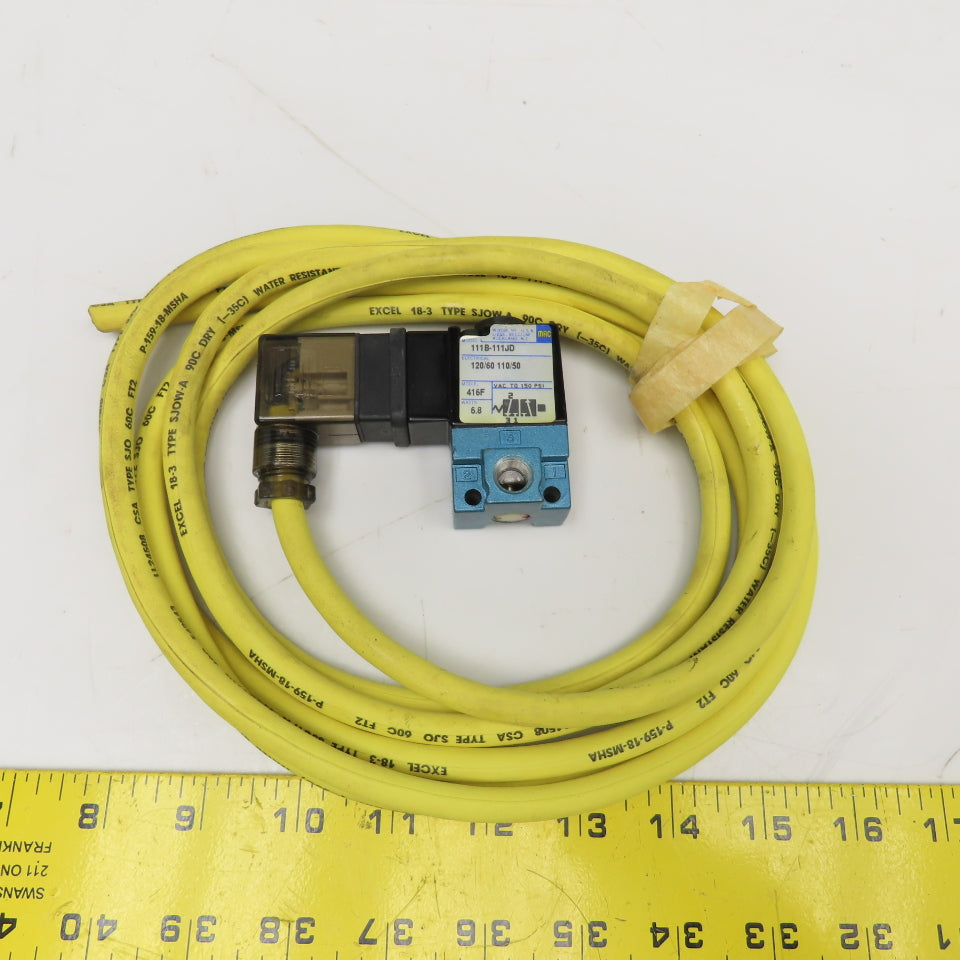 MAC 111B-111JD Pneumatic Solenoid Valve Wired 120V 50/60Hz