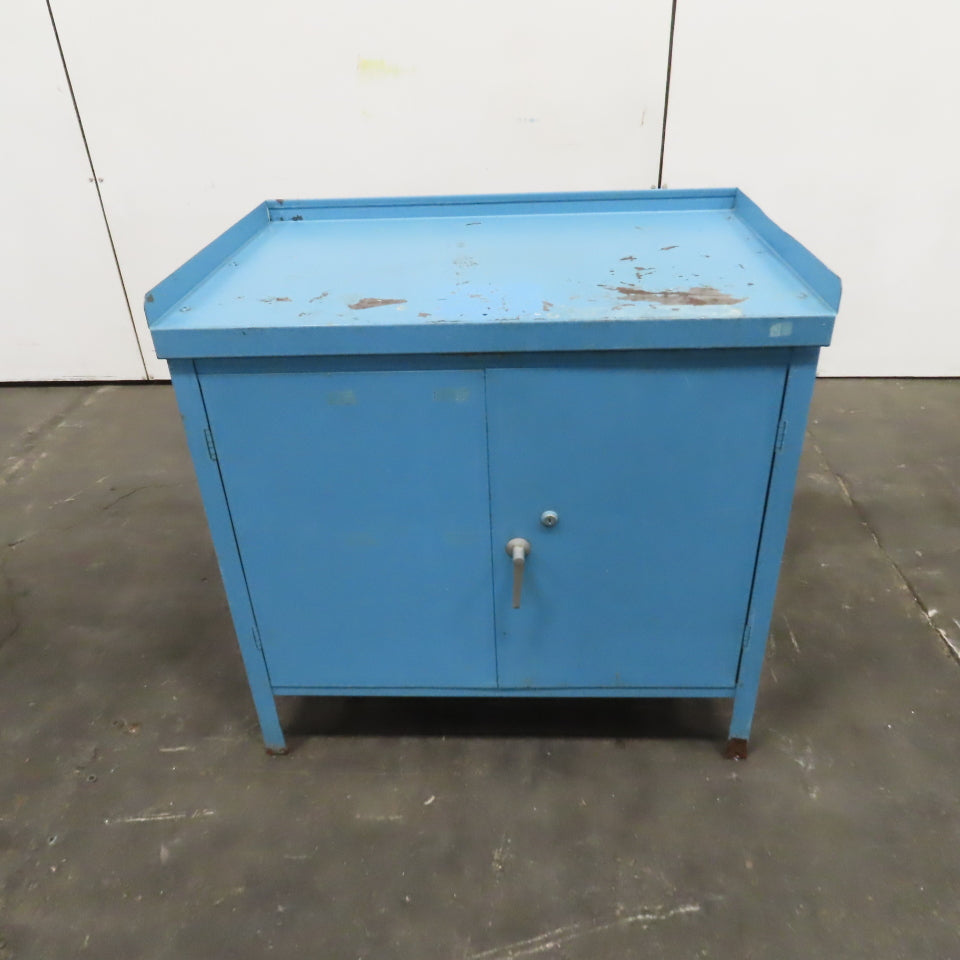 36" W x 23" D x 34" H 2 Door Steel Storage Shop Parts Cabinet W/1 Shelf