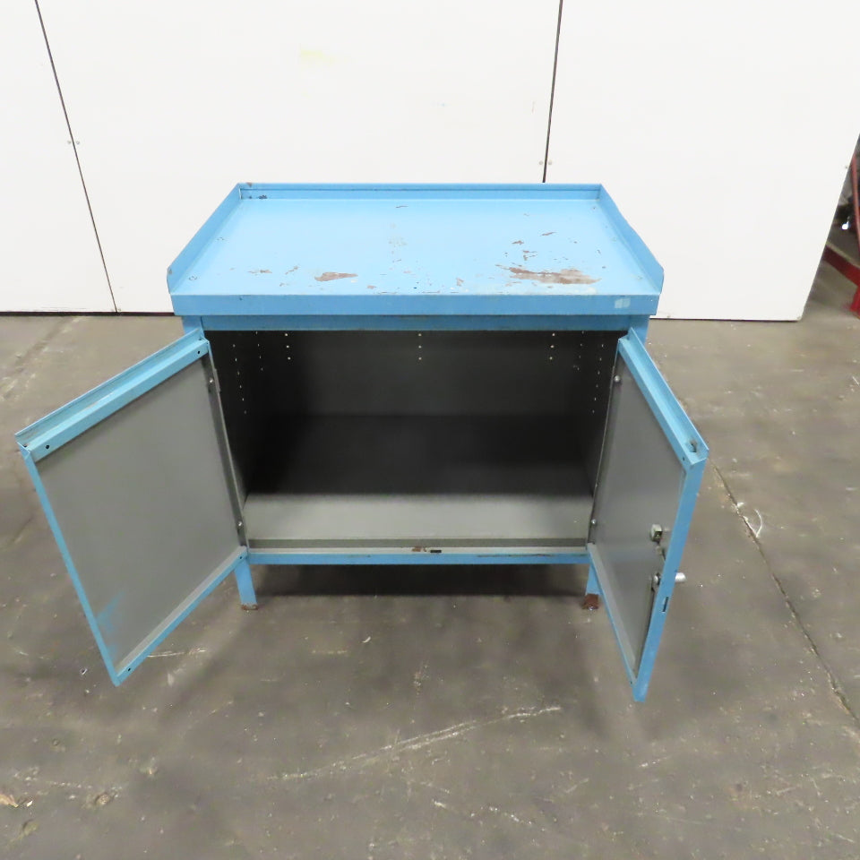 36" W x 23" D x 34" H 2 Door Steel Storage Shop Parts Cabinet W/1 Shelf