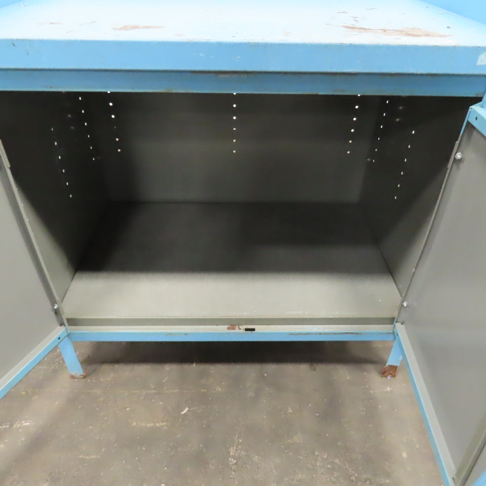 36" W x 23" D x 34" H 2 Door Steel Storage Shop Parts Cabinet W/1 Shelf