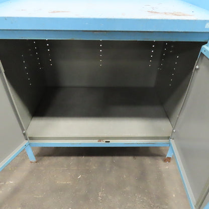 36" W x 23" D x 34" H 2 Door Steel Storage Shop Parts Cabinet W/1 Shelf