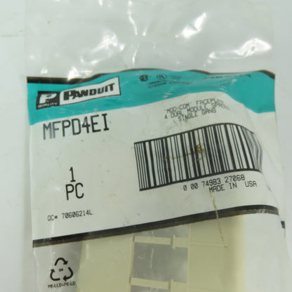 Panduit MFD4EI Classic Series 4 Position Horizontal Faceplate