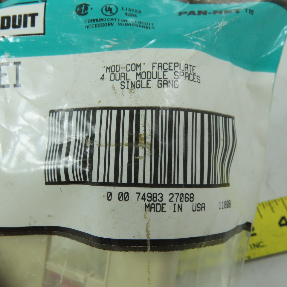 Panduit MFD4EI Classic Series 4 Position Horizontal Faceplate