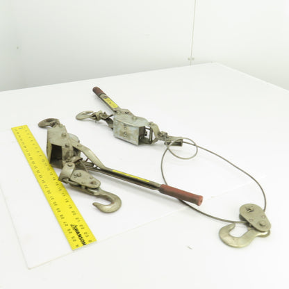 American Power Pull 2-Ton Cable Puller Ratchet Lot Of 2