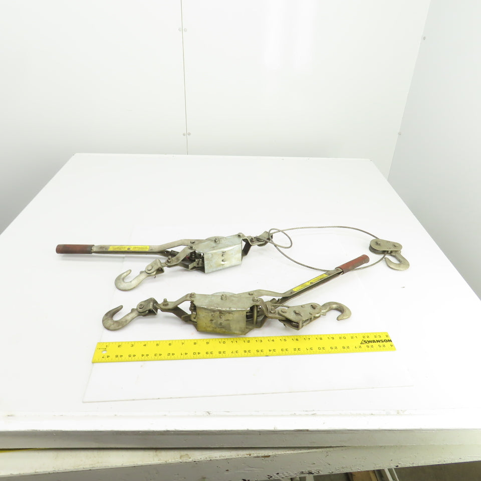 American Power Pull 2-Ton Cable Puller Ratchet Lot Of 2