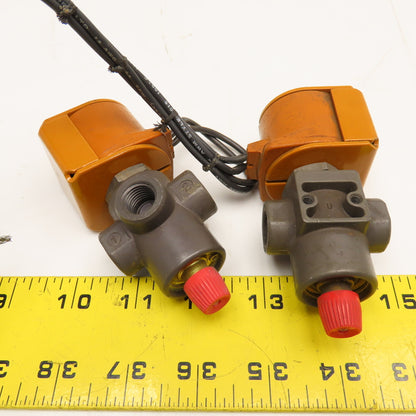 Sperry Vickers U131T03 1/4" 3 Port Solenoid Valve 24VDC Lot Of 2
