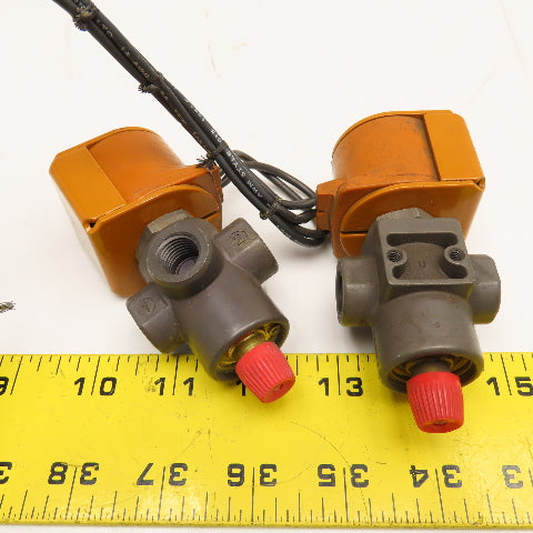Sperry Vickers U131T03 1/4" 3 Port Solenoid Valve 24VDC Lot Of 2
