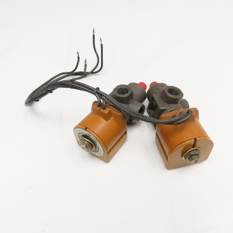 Sperry Vickers U131T03 1/4" 3 Port Solenoid Valve 24VDC Lot Of 2