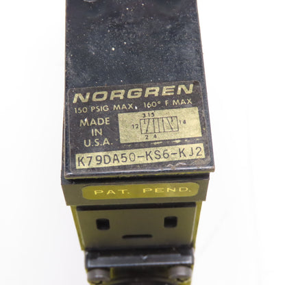 Norgren K79DA50-KS6-KJ2 Pneumatic Control Valve 150PSI 120V