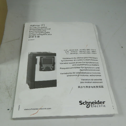 Schneider Electric VW3A1101 LCD Graphic Keypad Interface Altivar71  CD & Manual