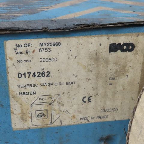 Baco Manual Motor Control Disconnect Enclosure 50A 600V 15Hp