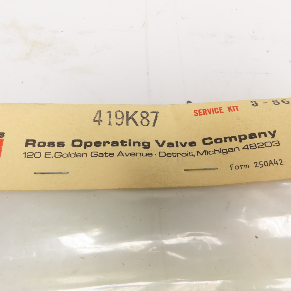 Ross 419K87 Skyline Series 4 Way Valve Service Kit Incomplete No Gaskets