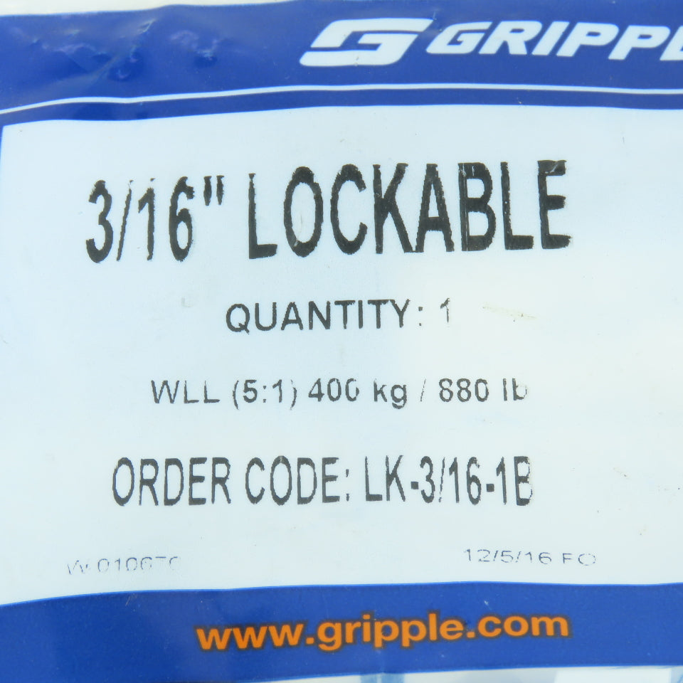 Gripple LK-3/16-1B 3/16" Lockable Wire Loop Fastener W/ Key Lot of 3