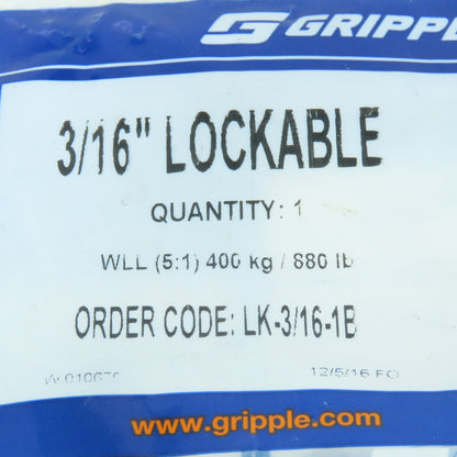 Gripple LK-3/16-1B 3/16" Lockable Wire Loop Fastener W/ Key Lot of 3
