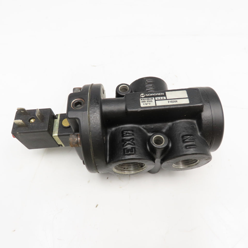 Norgren E1024H 3/2 Single Solenoid Poppet Valve 150 PSI 120V Coil