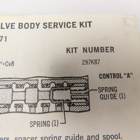Ross 297H87 Series 71 Valve Body Service Kit